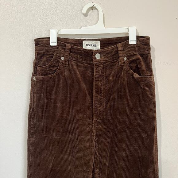 Rolla’s Eastcoast Flare Corduroy Pants 27 Brown High Rise Retro 70s Boho - Picture 4 of 9